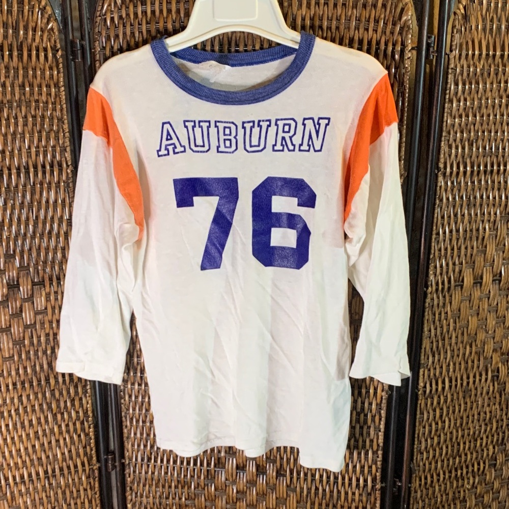 Vintage Velva Sheen Auburn Jersey Style Shirt Size S